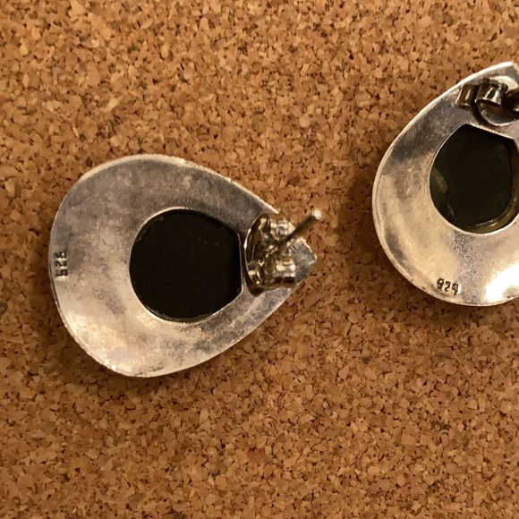 Silver and Black Earrings - Picture 3 of 3